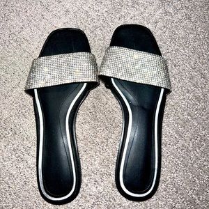 Zara black rhinestone sandals